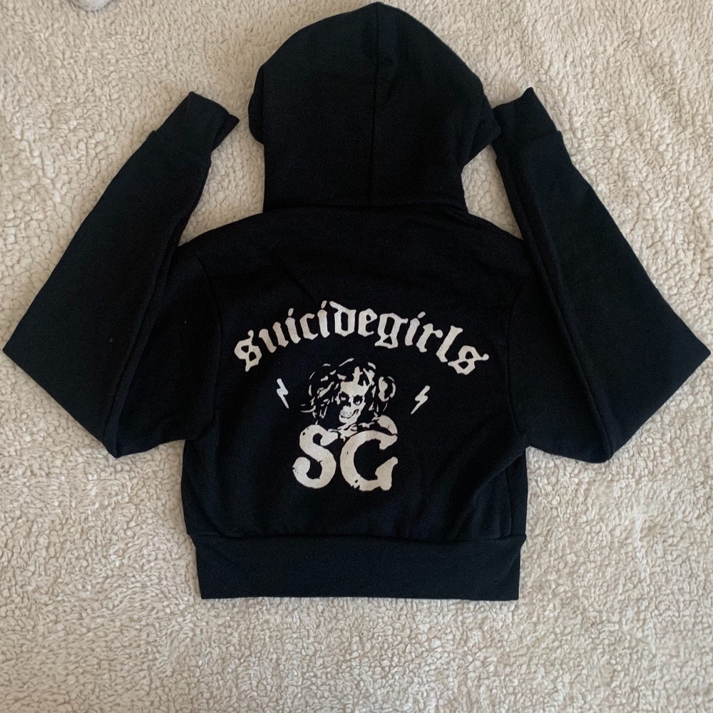 SUICIDE GIRLS Quarter ZipUp Hooded Sweatshirt NWOT - Picture 3 of 6